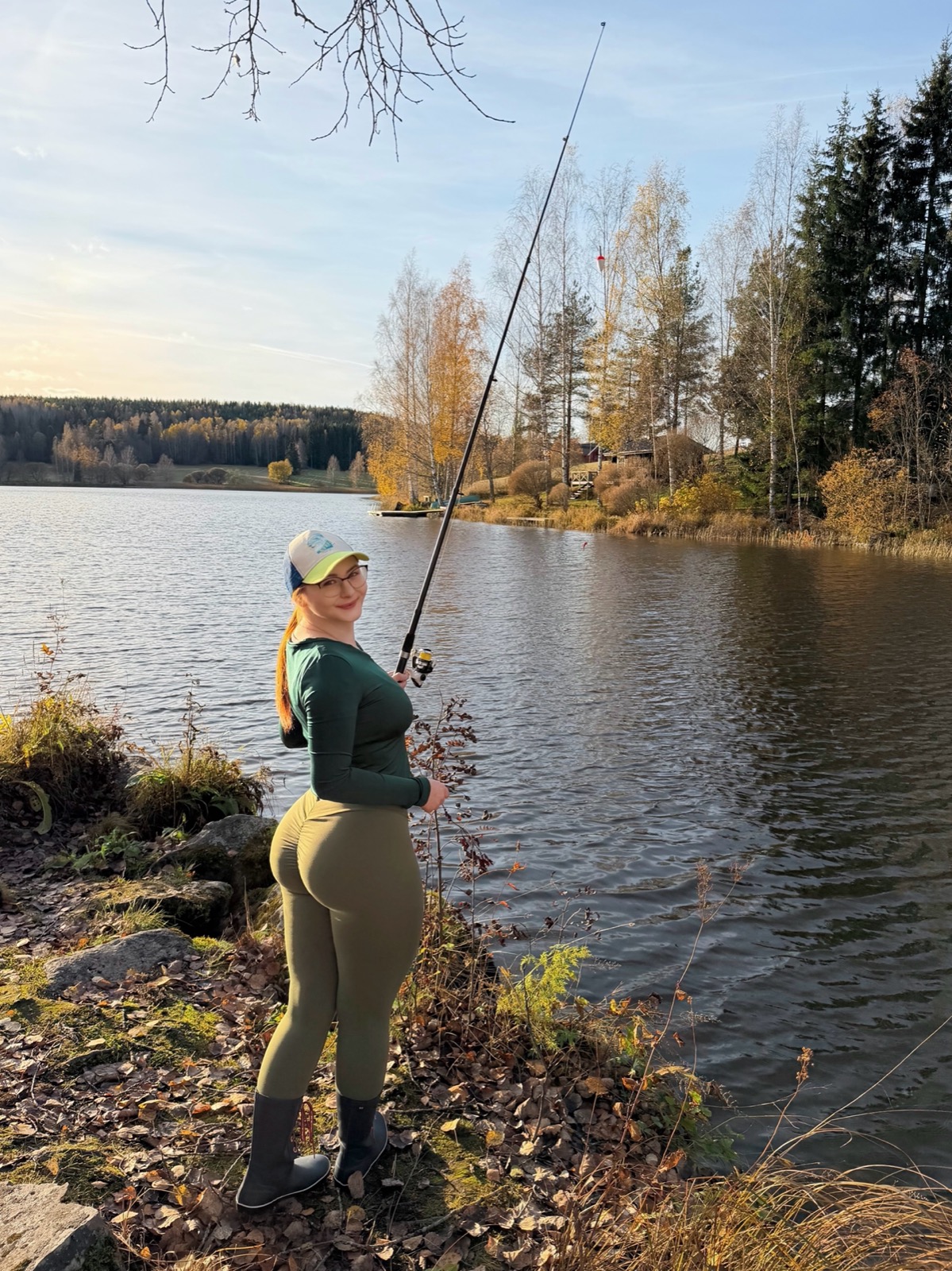 Fishing by the lake